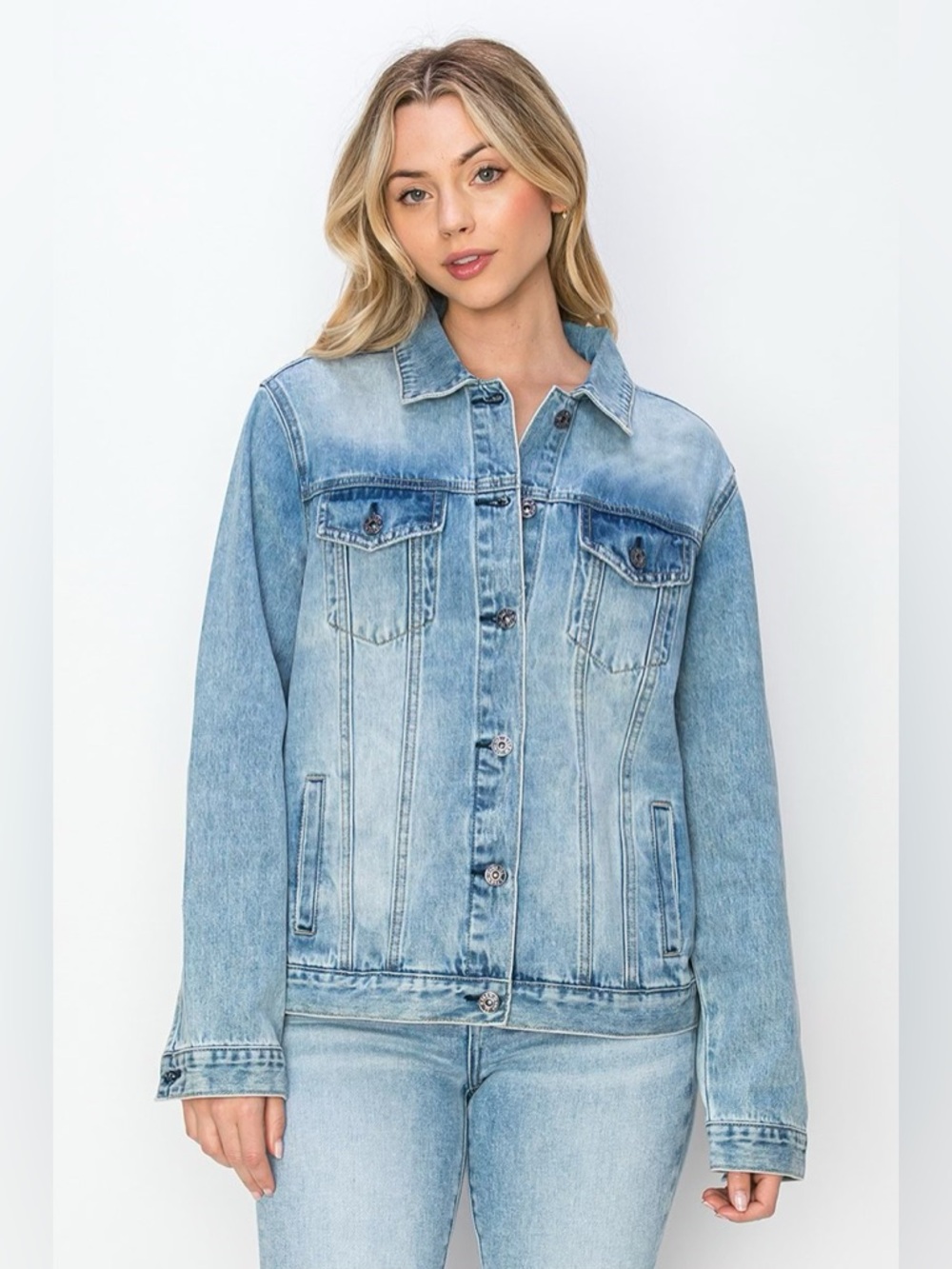 Light Wash Denim Jean Jacket - Classic Women's Jacket